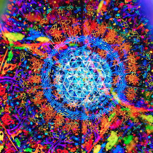 Handcrafted Fall Kaleidoscope with Optional LED Base | Unique 3D Visual Art & Desk Decor