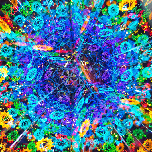 Chakra Aura Kaleidoscope | Handmade 3D Visual Art & Unique Gift for Yoga Lovers