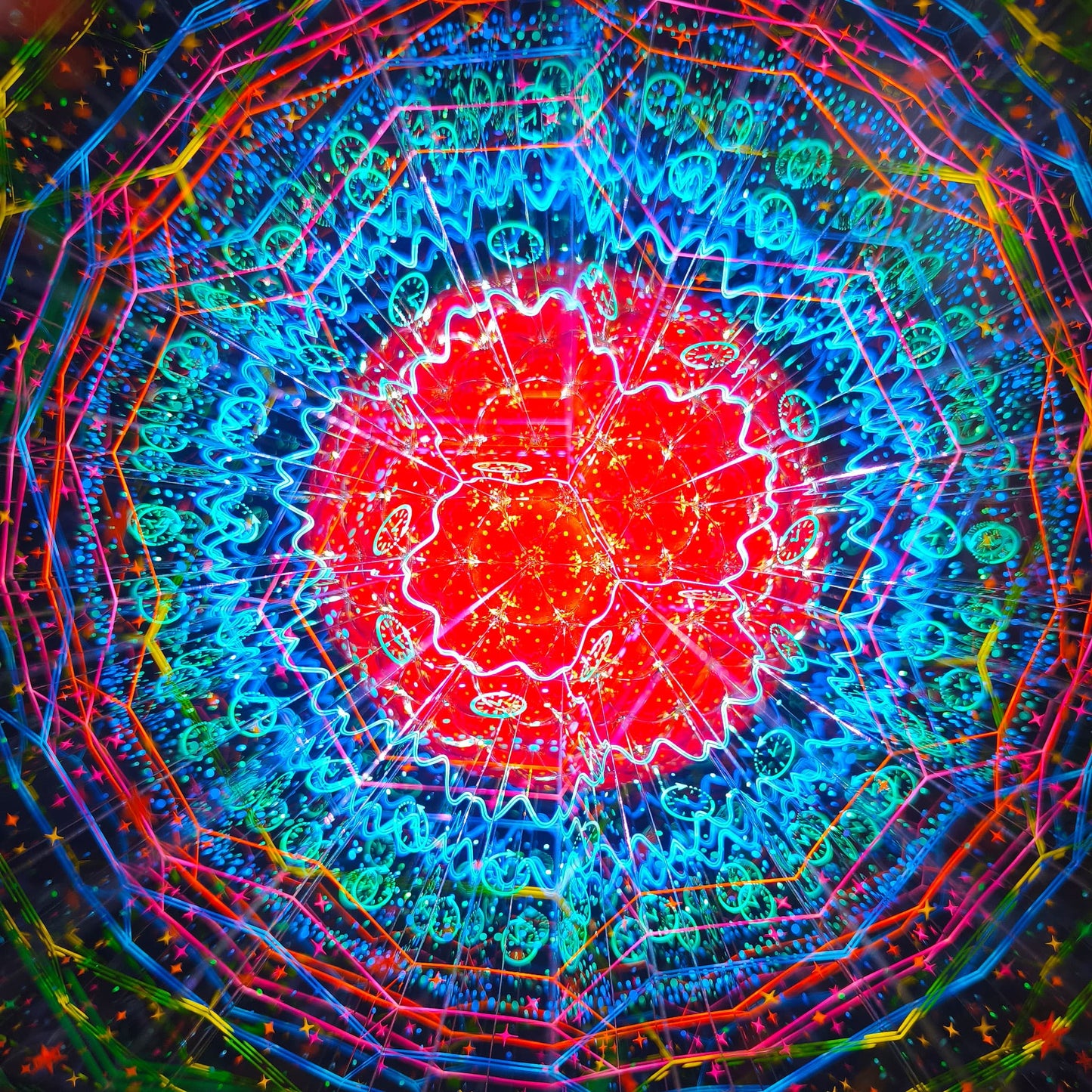 Glow-in-the-Dark Kaleidoscope with Optional LED Light Base | Unique Desktop Decor & Art Gift | Handmade Mini Time Tunnel