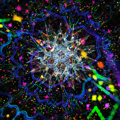 3D Handcrafted Kaleidoscope - with 3 Cube Prisms on the top - Starry Glow Supernova Theme - Perfect Gift for All Ages