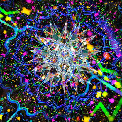 3D Handcrafted Kaleidoscope - with 3 Cube Prisms on the top - Starry Glow Supernova Theme - Perfect Gift for All Ages