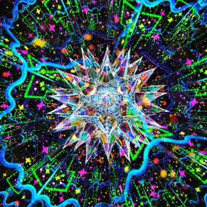 3D Handcrafted Kaleidoscope - with 3 Cube Prisms on the top - Starry Glow Supernova Theme - Perfect Gift for All Ages
