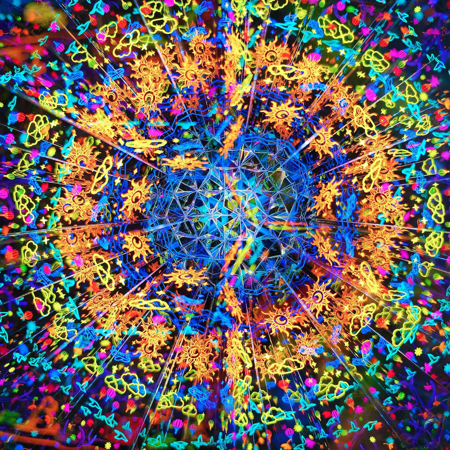 Handcrafted Fall Kaleidoscope with Optional LED Base | Unique 3D Visual Art & Desk Decor
