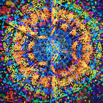 Handcrafted Fall Kaleidoscope with Optional LED Base | Unique 3D Visual Art & Desk Decor