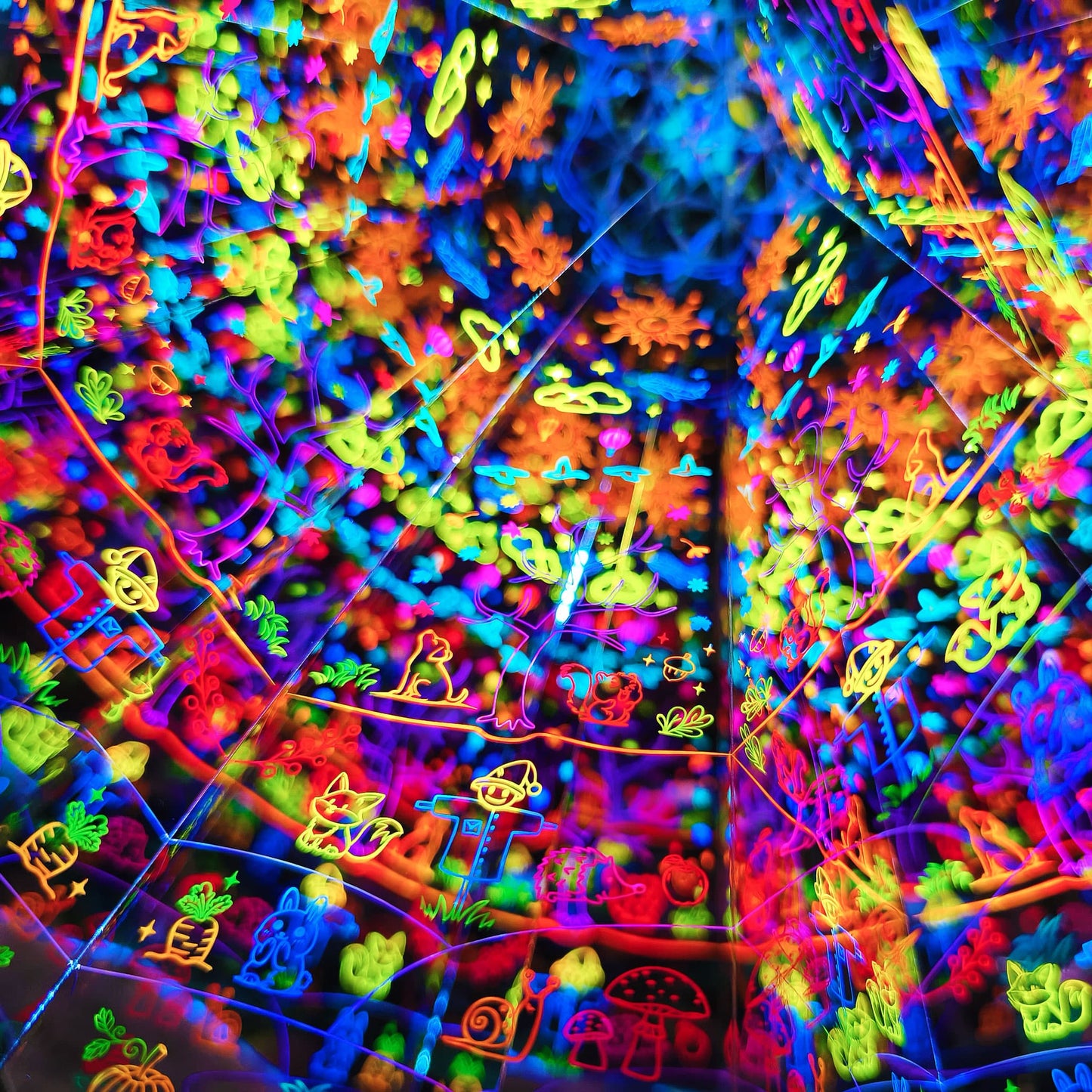 Handcrafted Fall Kaleidoscope with Optional LED Base | Unique 3D Visual Art & Desk Decor