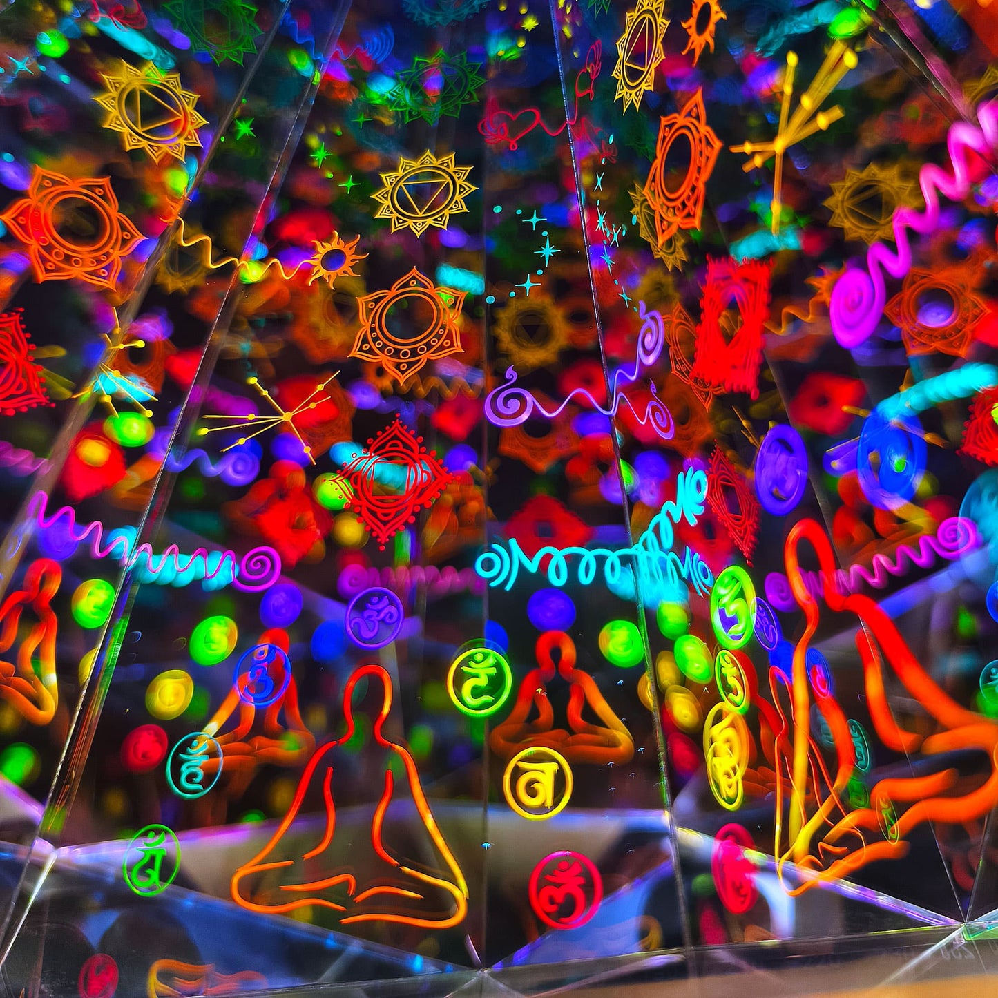 Chakra Aura Kaleidoscope | Handmade 3D Visual Art & Unique Gift for Yoga Lovers