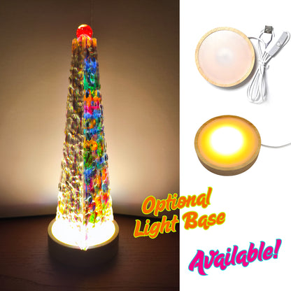 Glow-in-the-Dark Kaleidoscope with Optional LED Light Base | Unique Desktop Decor & Art Gift | Handmade Mini Time Tunnel