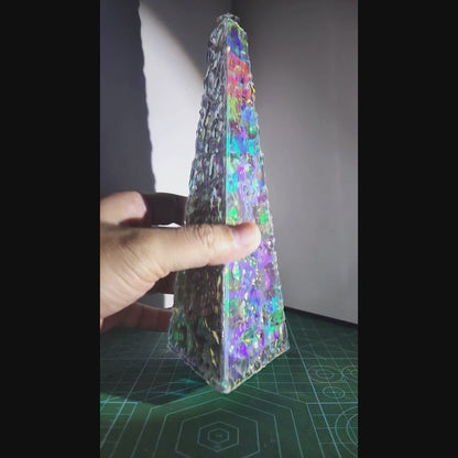 Handcrafted Fall Kaleidoscope with Optional LED Base | Unique 3D Visual Art & Desk Decor