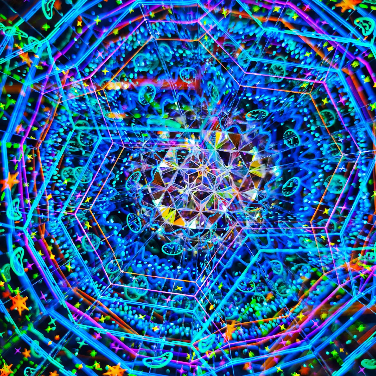 Handcrafted 3D Kaleidoscope-Time Tunnel Theme with Clock Sandglasses Gears Patterns -Unique Gift for Dreamers & Collectors