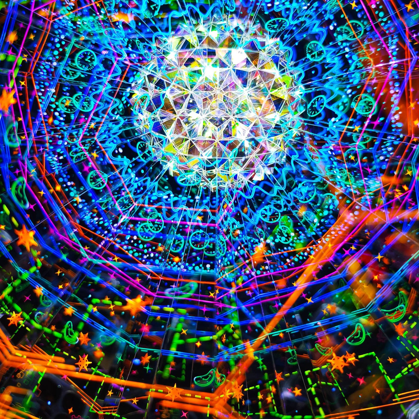 Handcrafted 3D Kaleidoscope-Time Tunnel Theme with Clock Sandglasses Gears Patterns -Unique Gift for Dreamers & Collectors