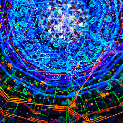 Handcrafted 3D Kaleidoscope-Time Tunnel Theme with Clock Sandglasses Gears Patterns -Unique Gift for Dreamers & Collectors